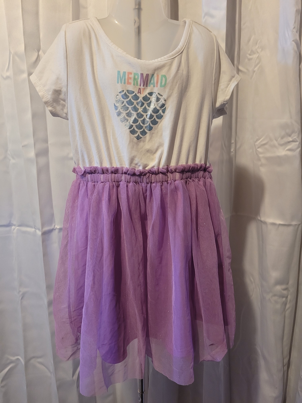 Aeropostale White Top with Purple Tulle Skirt Kids Dress
